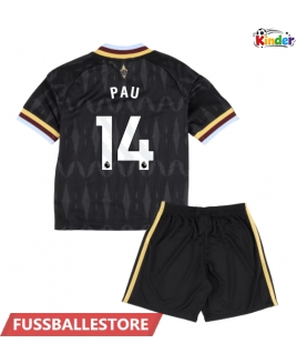 Günstige Aston Villa Pau Torres #14 Auswärts Trikotsatzt Kinder 2026-27 Kurzarm (+ Kurze Hosen)